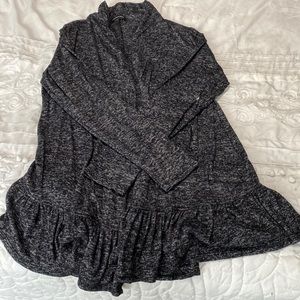 Ruffle hemline cardigan